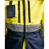 Blaklader Women's Hi-Vis Softshell Jacket 4902 #colour_hi-vis-yellow-navy-blue