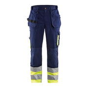 Blaklader Hi-Vis Trousers 15291860 - Navy Blue/Hi-Vis Yellow