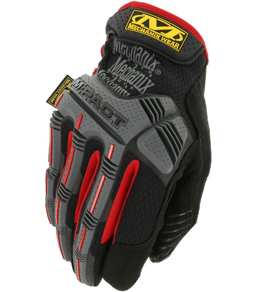 Mechanix Wear M-Pact Impact Resistant Work Gloves - Black, Red