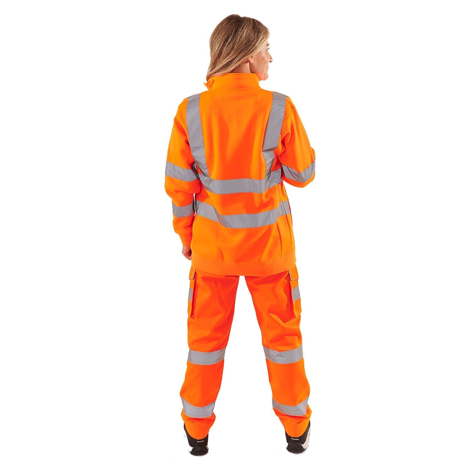 Supertouch Ladies Hi Vis Orange Eshaal Zipped Sweatshirt