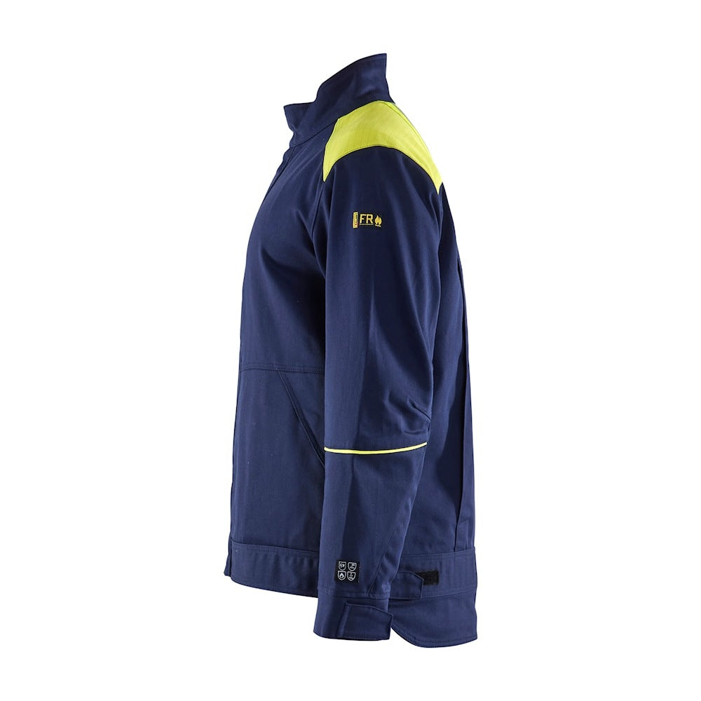 Blaklader Welding Jacket 4801 #colour_navy-blue-hi-vis-yellow