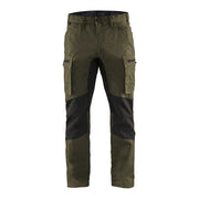 Blaklader Service Trousers with Stretch 14591845 #colour_dark-olive-green-black
