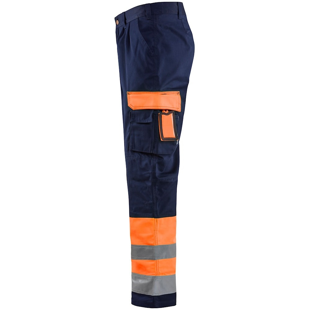 Blaklader Hi-Vis Trousers 1584 - Hi-Vis Orange/Navy Blue