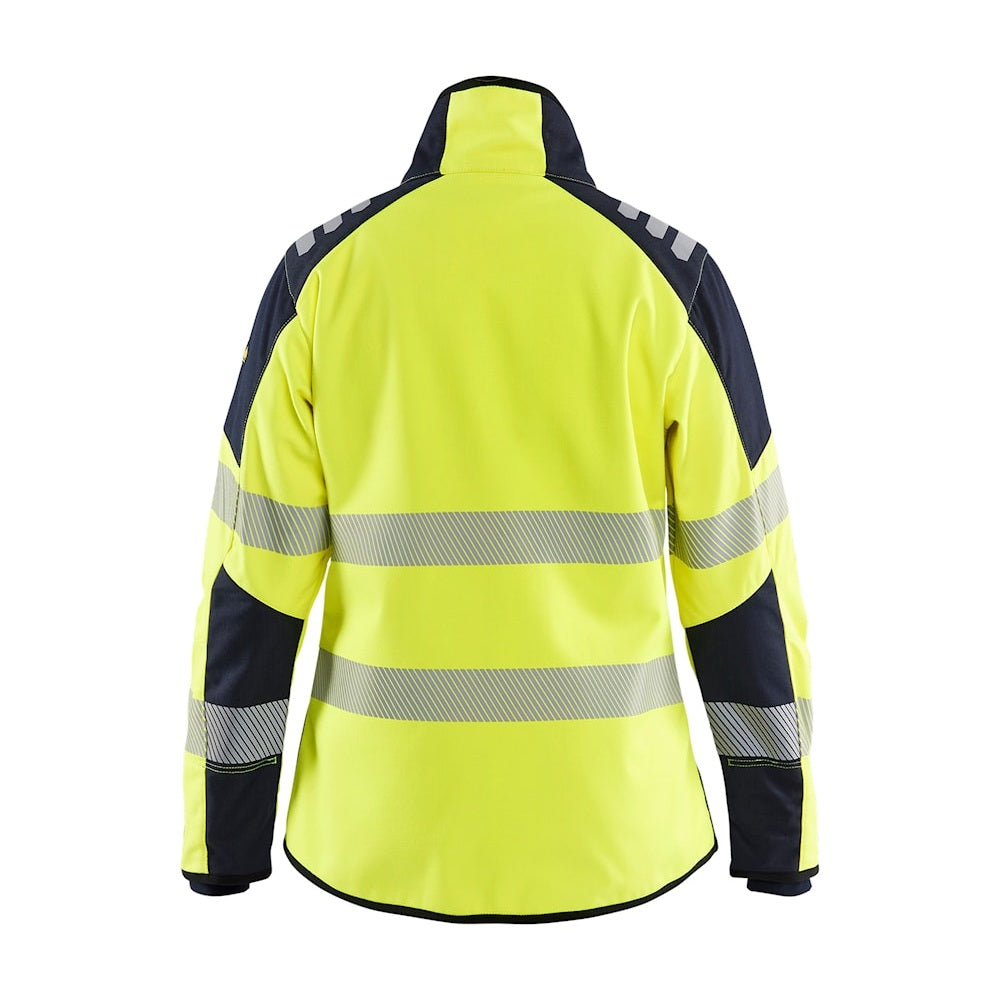Blaklader Softshell Jacket Multinorm Women 4448 #colour_hi-vis-yellow-navy-blue