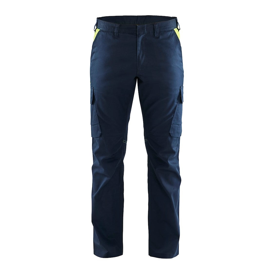 Blaklader Industry Trousers Stretch 1444 - Black/Hi-vis yellow #colour_black-hi-vis-yellow