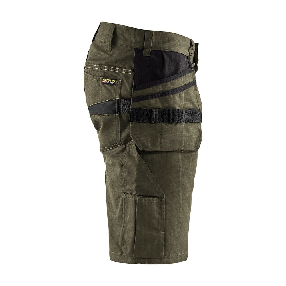 Blaklader Service Shorts with Nailpockets 1494 #colour_dark-olive-green-black