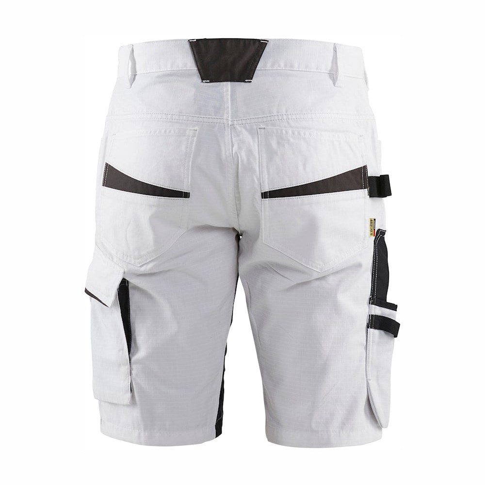 Blaklader Painter's Shorts with Stretch 1094 #colour_white-dark-grey
