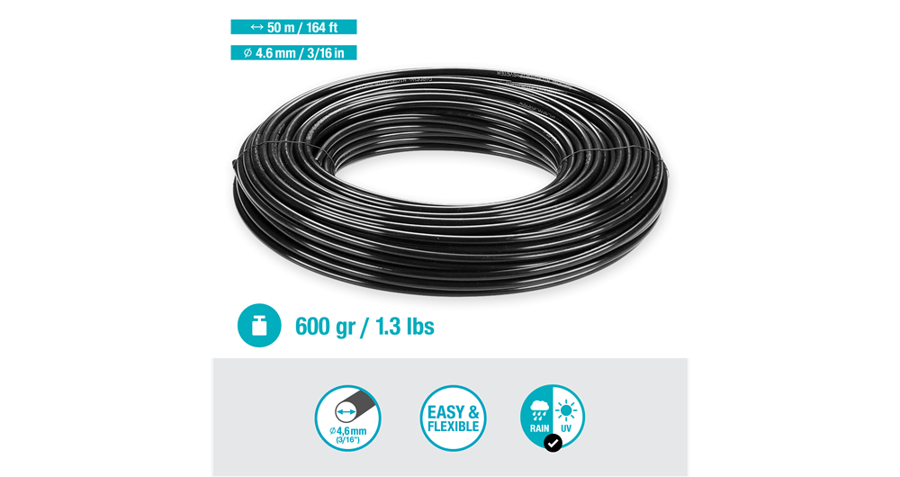 Gardena Supply Pipe 4.6mm (3/16") 50m