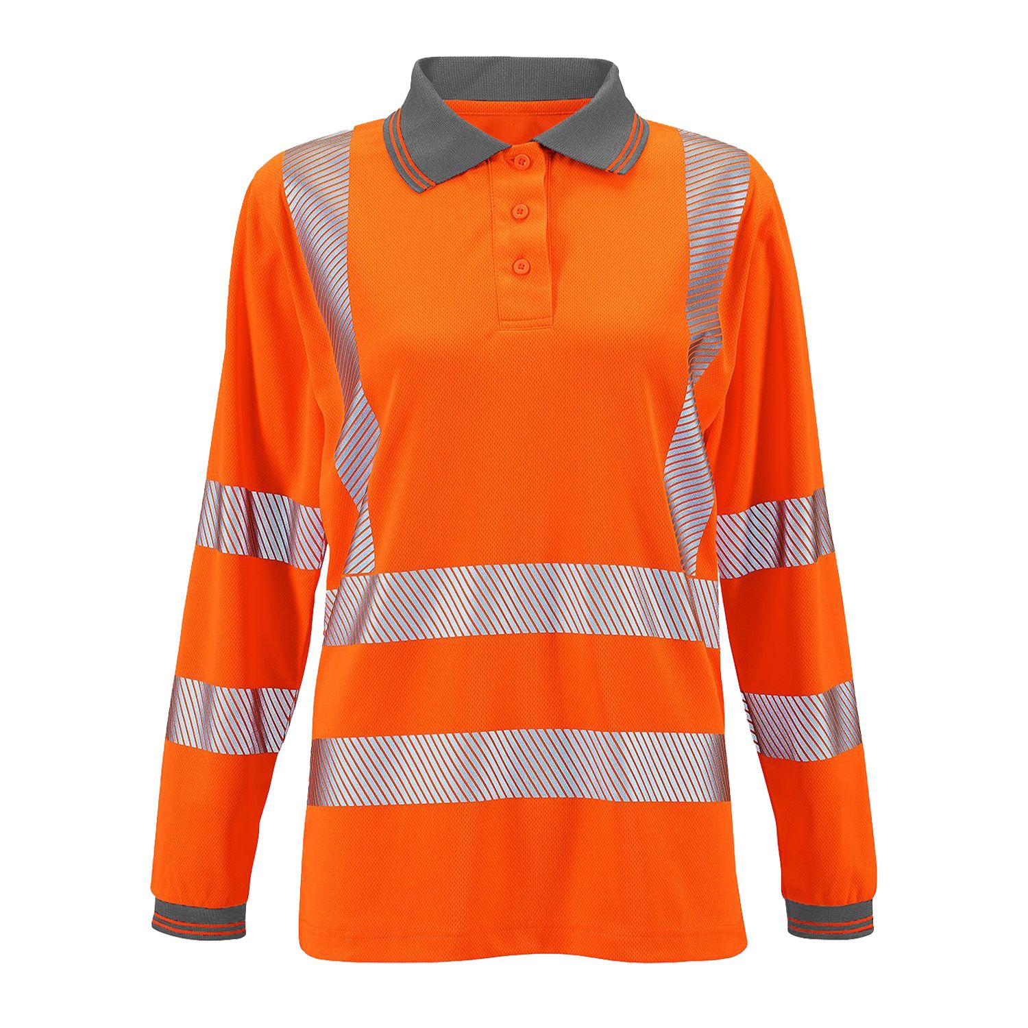 Supertouch Ladies Hi Vis Orange Jaya Bird Eye Polo