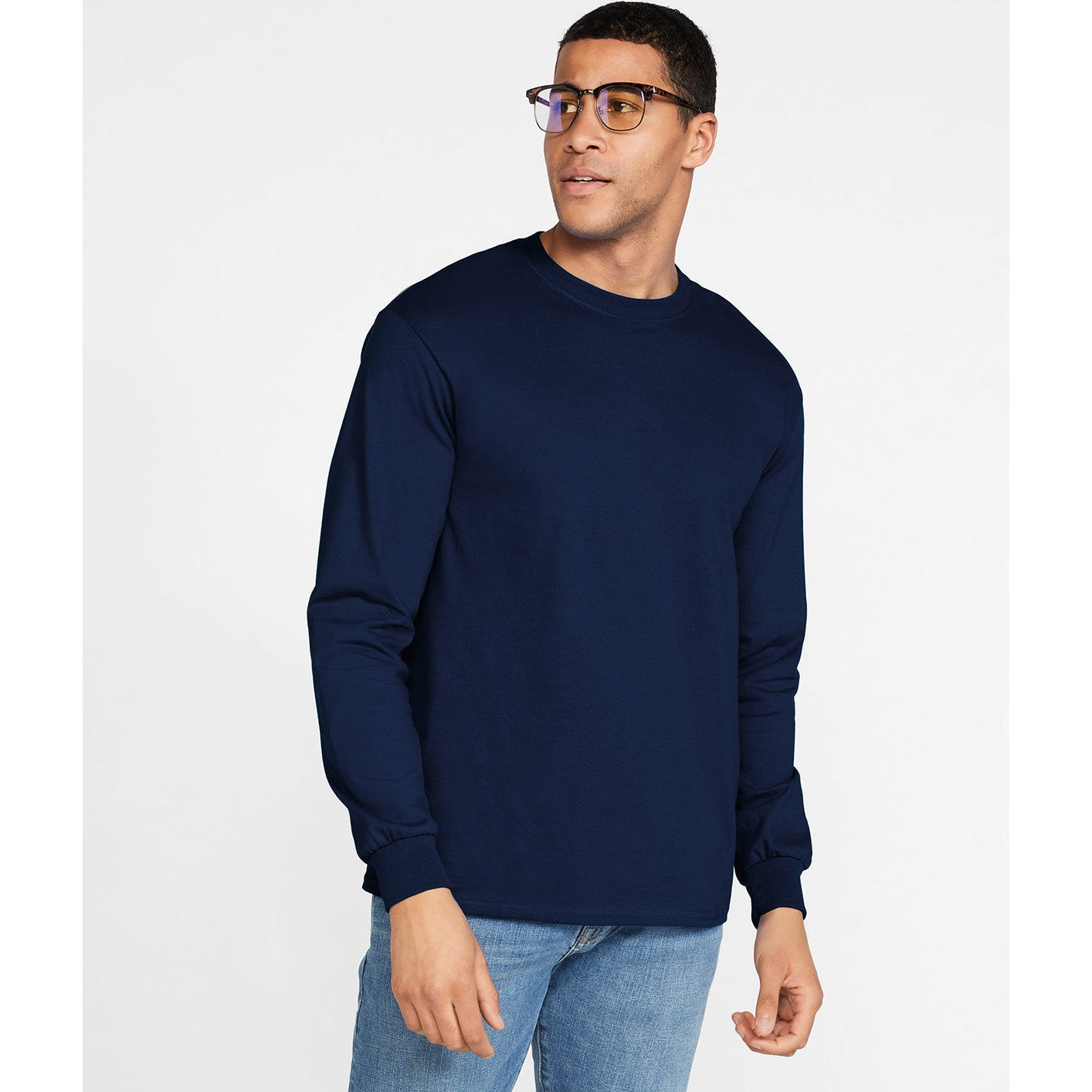 Gildan Ultra Cotton Adult Long Sleeve T-Shirt - Navy