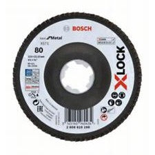 Bosch Professional X-LOCK Flap Discs - Angled Version - Fibre Plate - 115mm - G 80 - X571 - Best for Metal