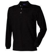 Henbury Long Sleeve Cotton Polo Shirt