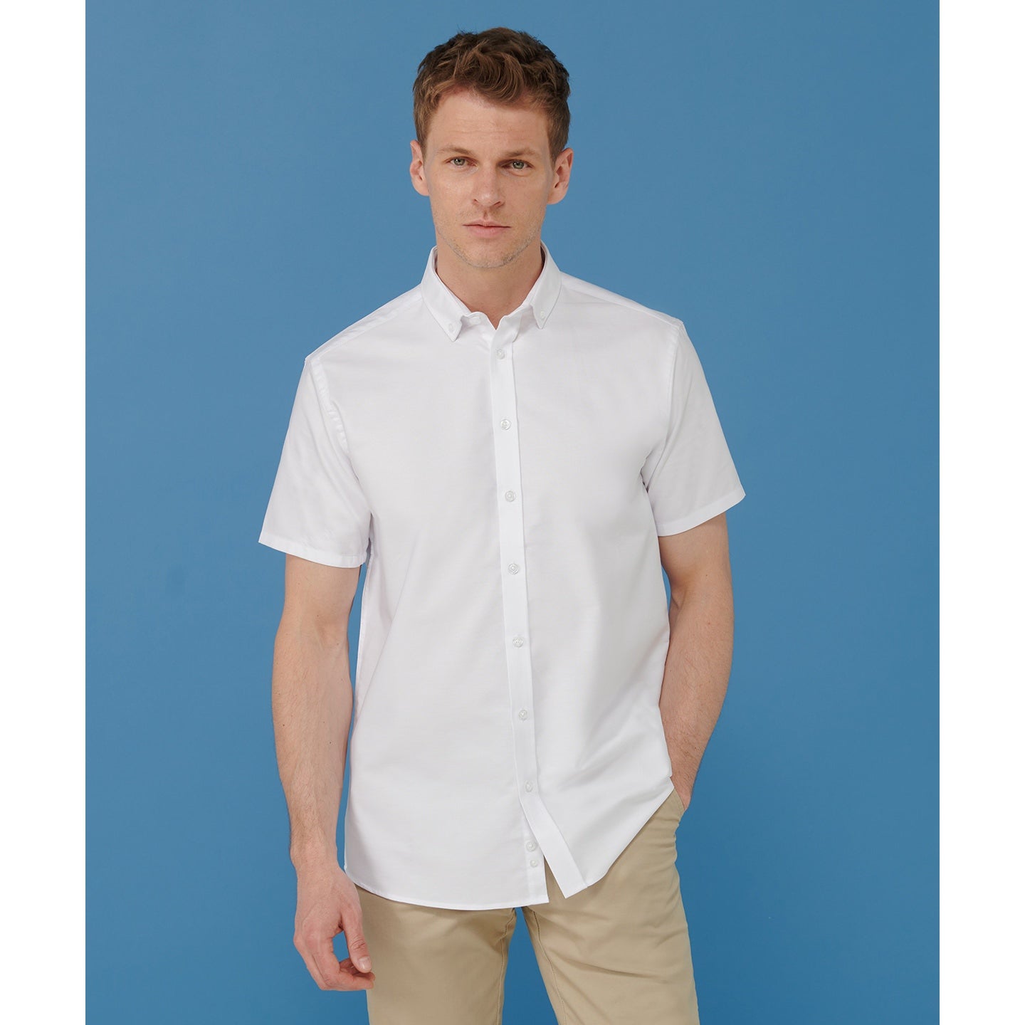 Henbury Modern Short Sleeve Oxford Shirt