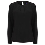 Henbury Women's Pleat Front Long Sleeve Blouse