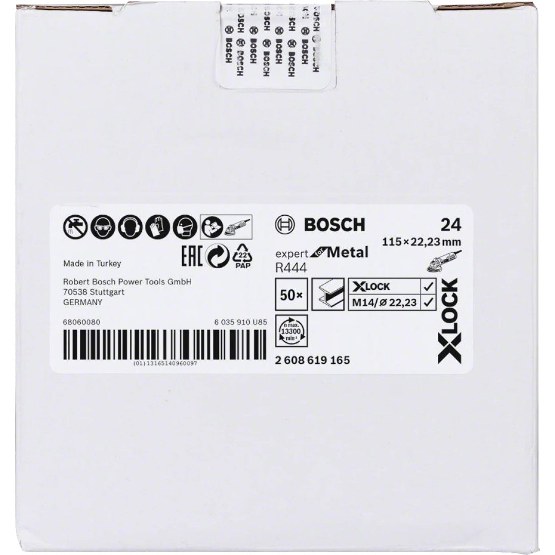 Bosch Professional X-LOCK Fibre Sanding Discs - 115mm G 24 R444 Expert for Metal