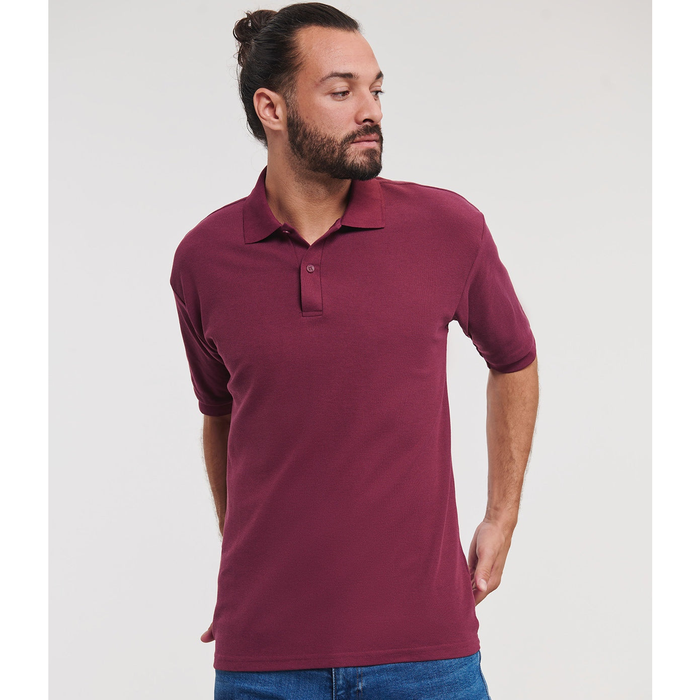 Russell Europe Classic Polycotton Polo - Burgundy