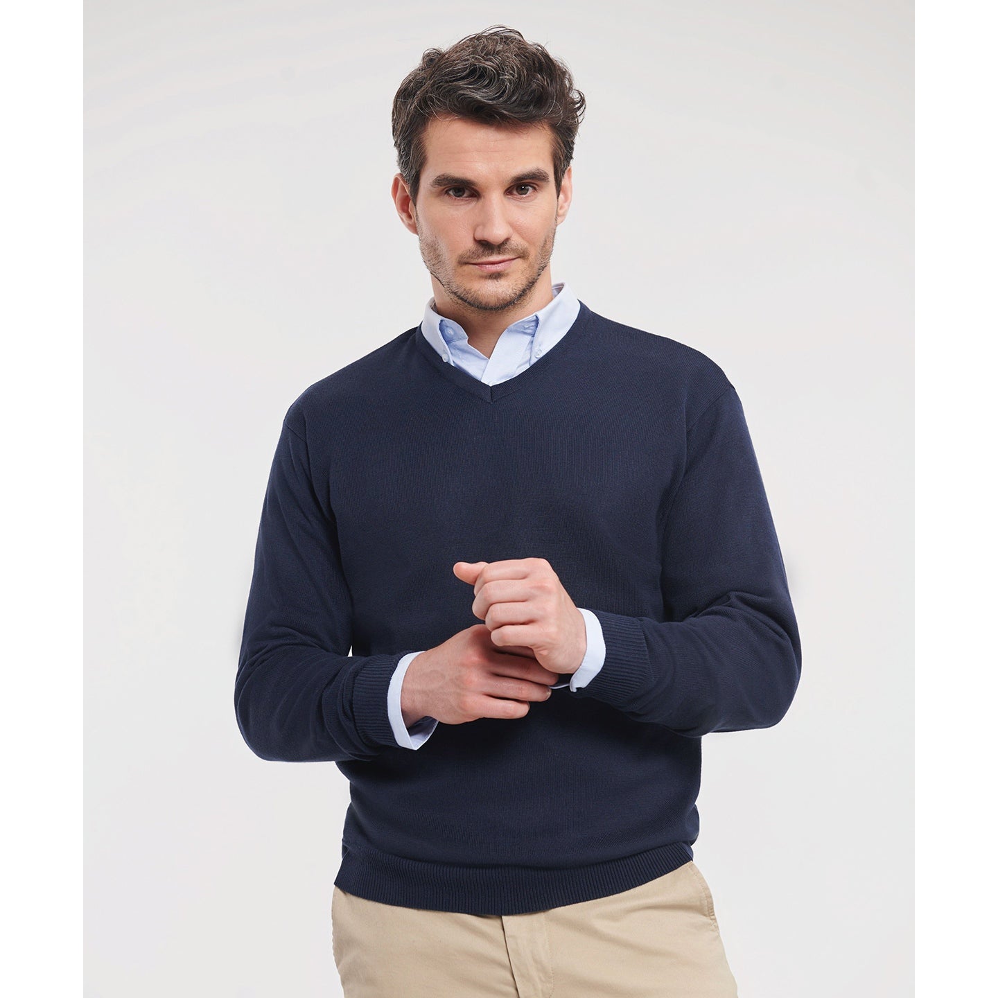 Russell Collection V-Neck Knitted Sweater