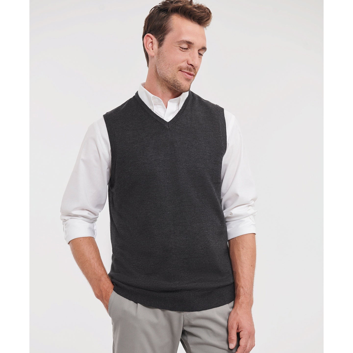 Russell Collection V-Neck Sleeveless Knitted Sweater