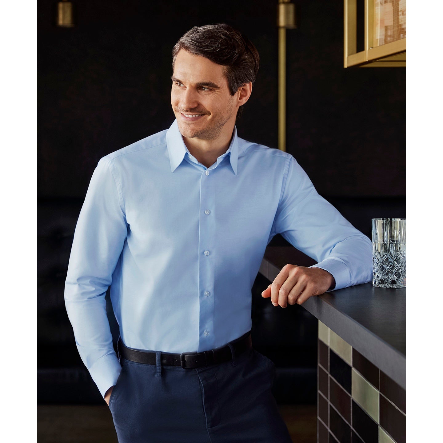 Russell Collection Long Sleeve Easycare Tailored Oxford Shirt