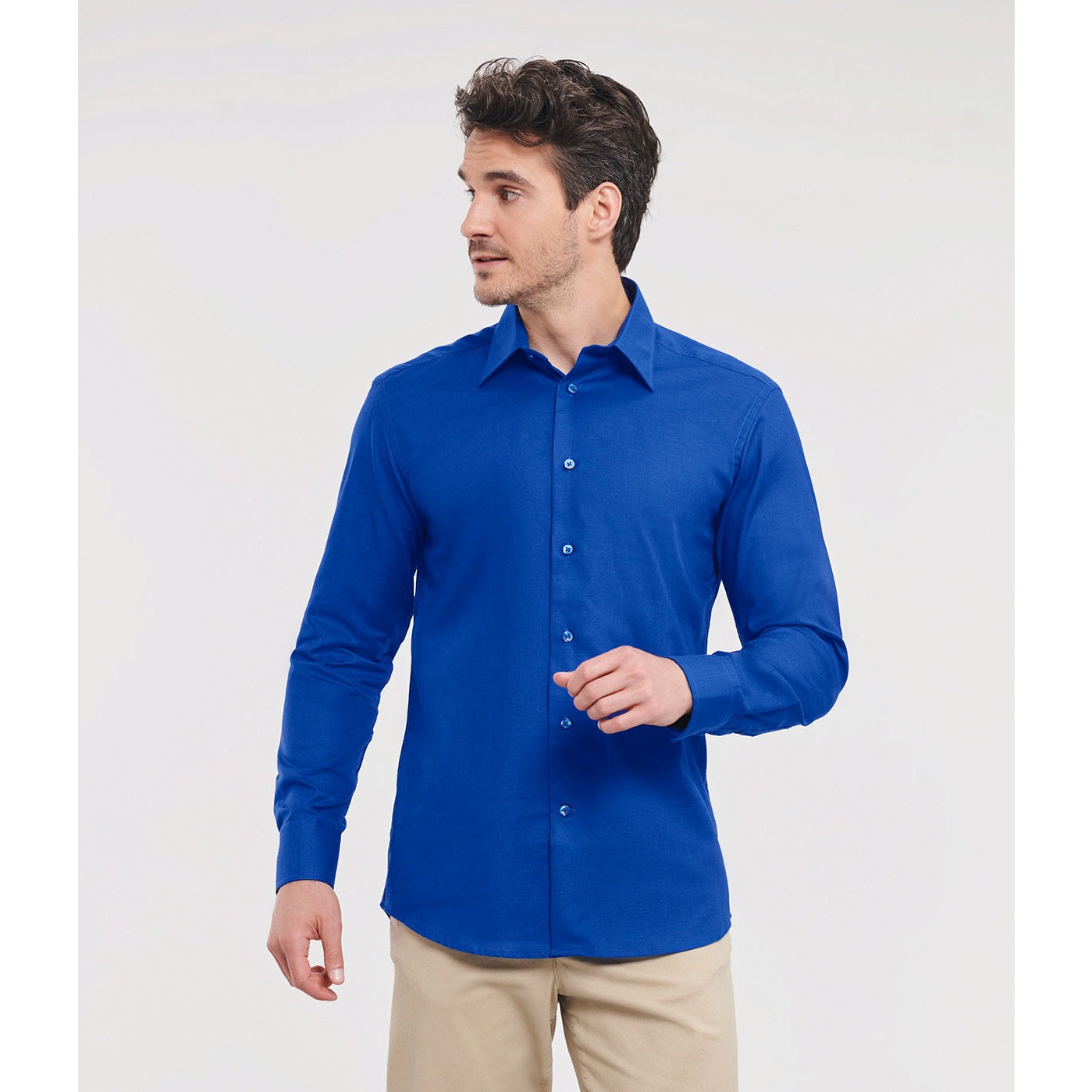 Russell Collection Long Sleeve Easycare Tailored Oxford Shirt