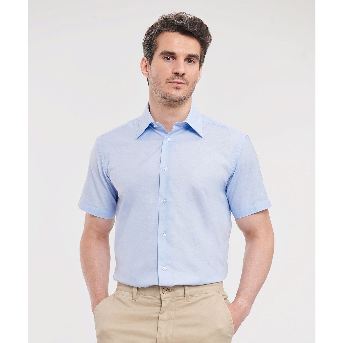 Russell Collection Short Sleeve Easycare Tailored Oxford Shirt