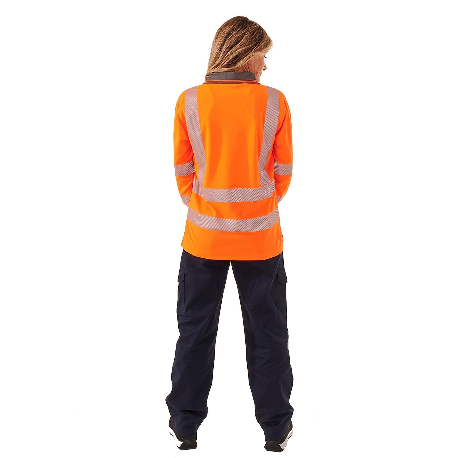 Supertouch Ladies Hi Vis Orange Jaya Bird Eye Polo