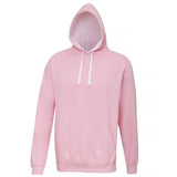 Awdis Just Hoods Varsity Hoodie - Baby Pink/Arctic White