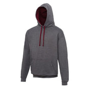 Awdis Just Hoods Varsity Hoodie - Charcoal/Burgundy