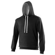 Awdis Just Hoods Varsity Hoodie - Jet Black/Heather Grey *