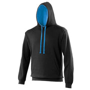 Awdis Just Hoods Varsity Hoodie - Jet Black/Sapphire Blue*