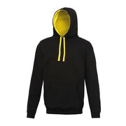 Awdis Just Hoods Varsity Hoodie - Jet Black/Sun Yellow