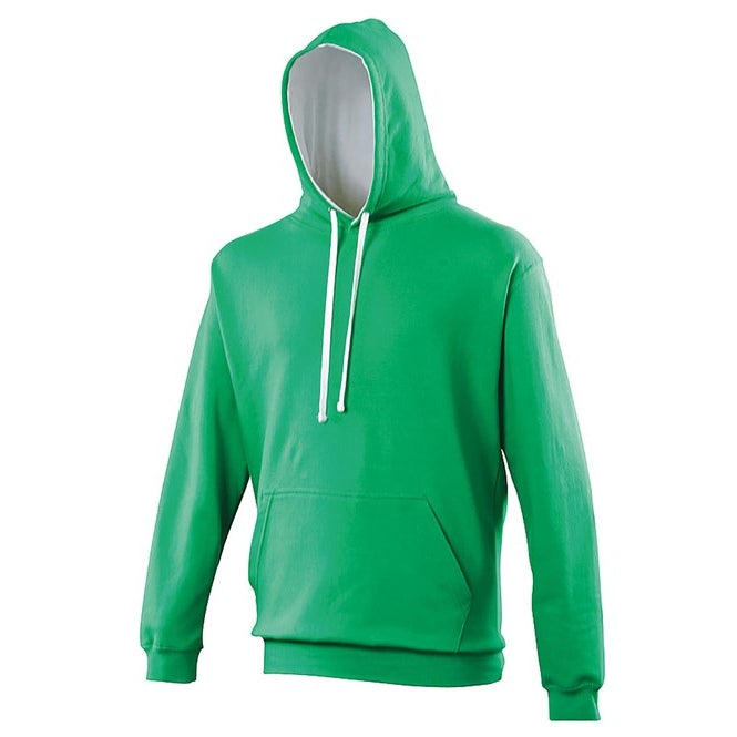 Awdis Just Hoods Varsity Hoodie - Kelly Green/Arctic White