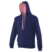 Awdis Just Hoods Varsity Hoodie - Oxford Navy/Candyfloss Pink