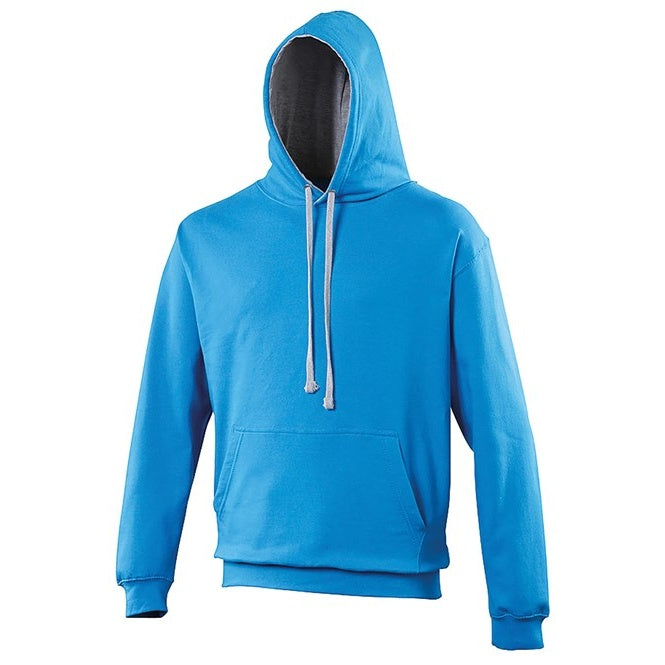 Awdis Just Hoods Varsity Hoodie - Sapphire Blue/Heather Grey*
