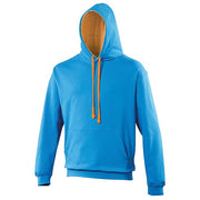 Awdis Just Hoods Varsity Hoodie - Sapphire Blue/Orange Crush*