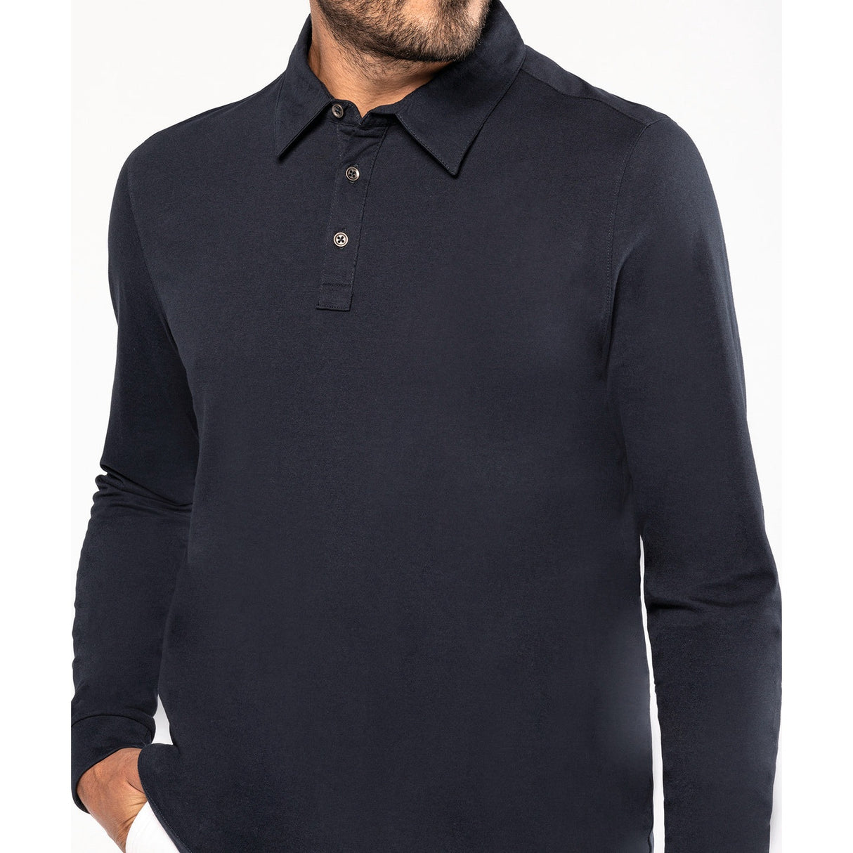 Kariban Jersey Knit Long Sleeve Polo Shirt
