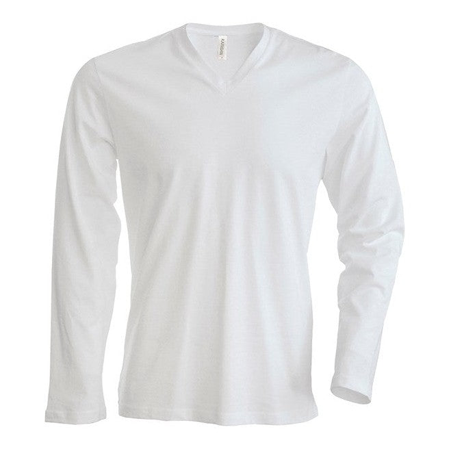 Kariban Men's Long-Sleeved V-Neck T-Shirt