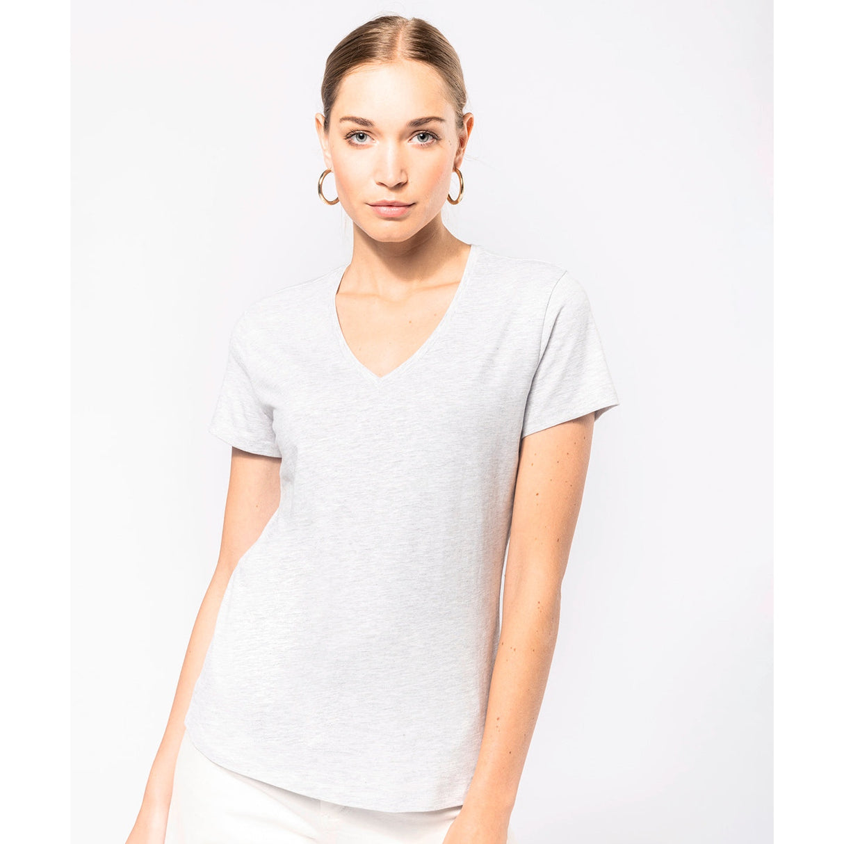 Kariban Ladies' Short-Sleeved V-Neck T-Shirt