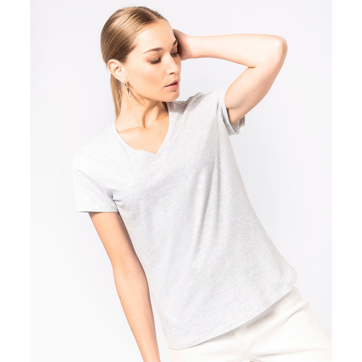 Kariban Ladies' Short-Sleeved V-Neck T-Shirt