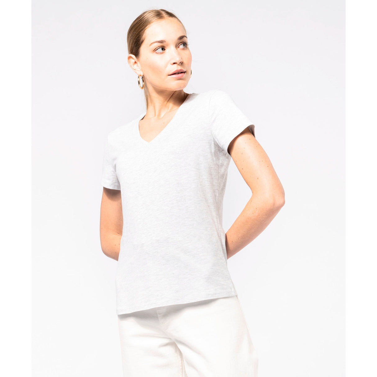 Kariban Ladies' Short-Sleeved V-Neck T-Shirt