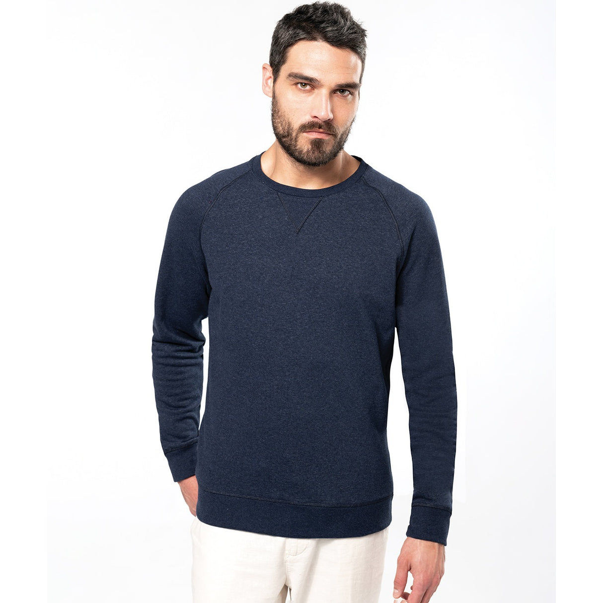 Kariban Men's Organic Cotton Crew Neck Raglan Sleeve Sweatshirt