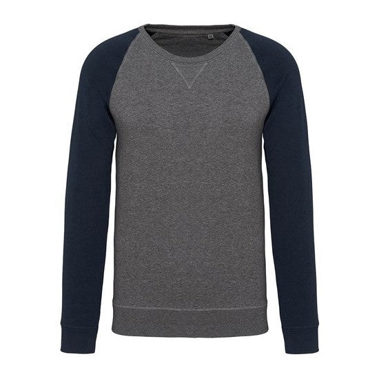 Kariban Men's Two-Tone Organic Crew Neck Raglan Sleeve Sweatshirt