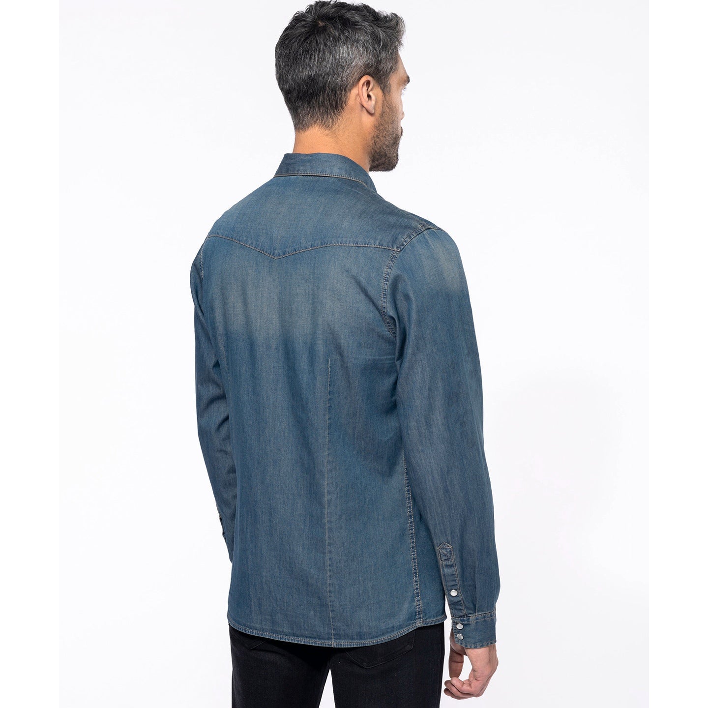 Kariban Men's Long-Sleeved Denim Shirt