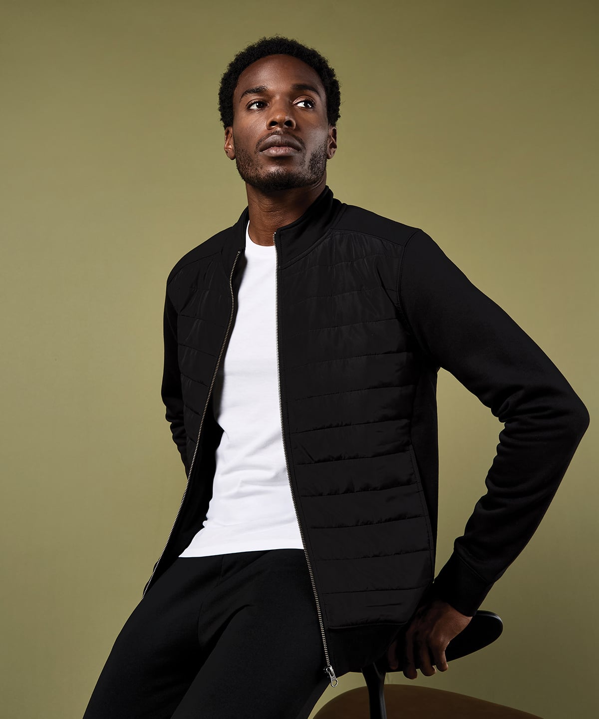 Kustom Kit KK331 Regular Fit Quilted Full-Zip Sweatshirt