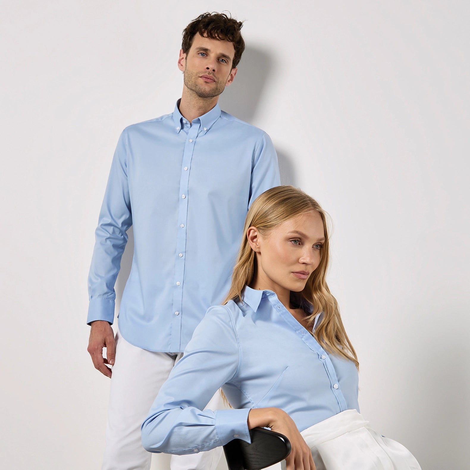 Kustom Kit Stretch Oxford Shirt Long-Sleeved (Slim Fit)