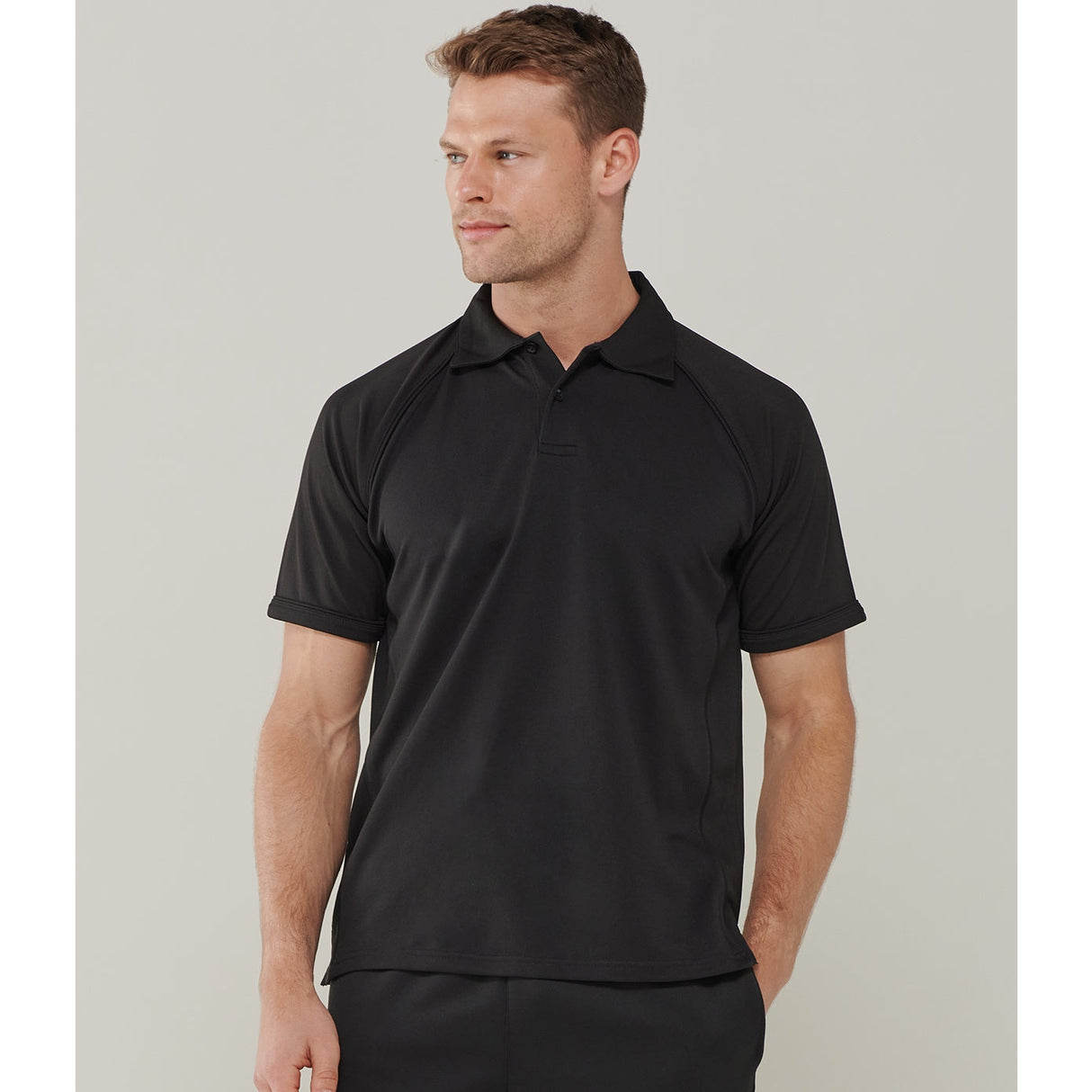 Finden & Hales Piped Performance Polo - Black/Black