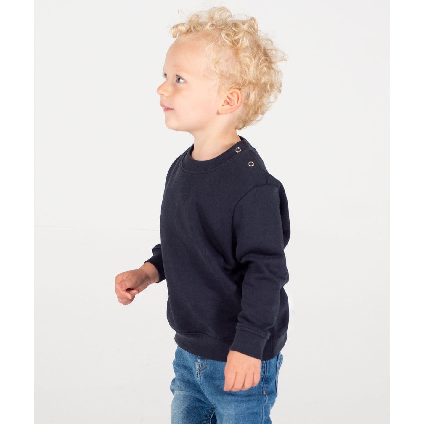 Larkwood Crew Neck Sweatshirt With Shoulder Poppers