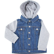 Larkwood Denim Jacket With Fleece Hood And Sleeves