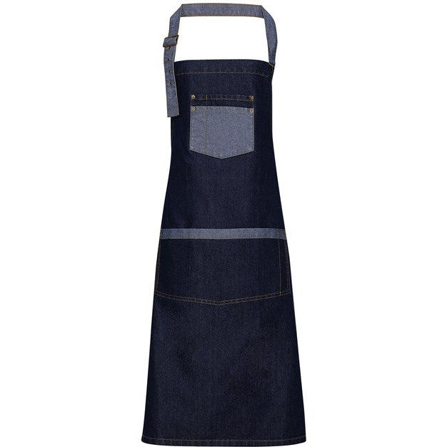Premier Domain Contrast Denim Bib Apron