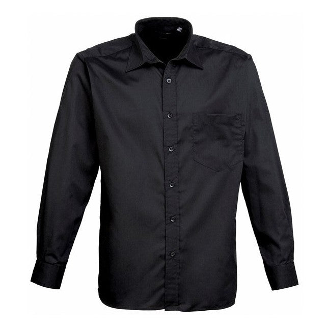 Premier Long Sleeve Poplin Shirt - Black